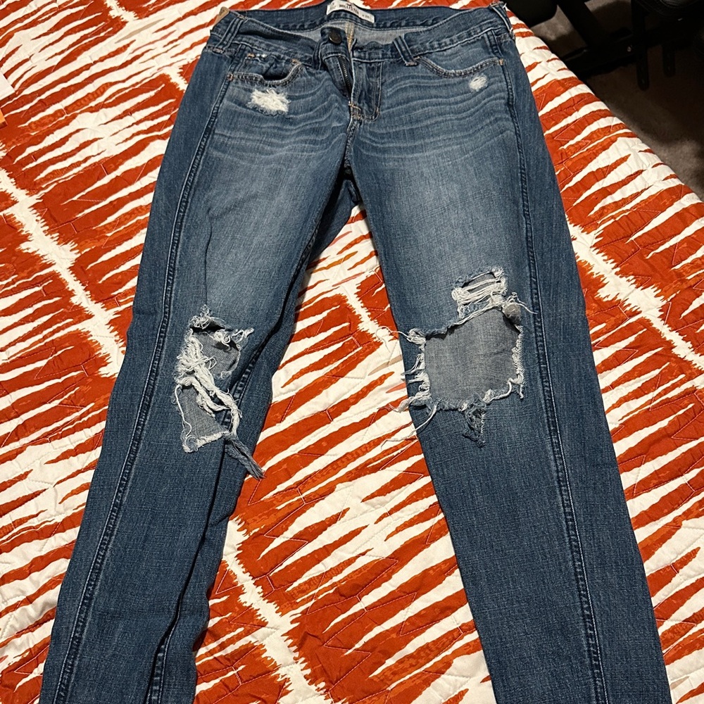 Hollister Ripped Blue Skinny Jeans